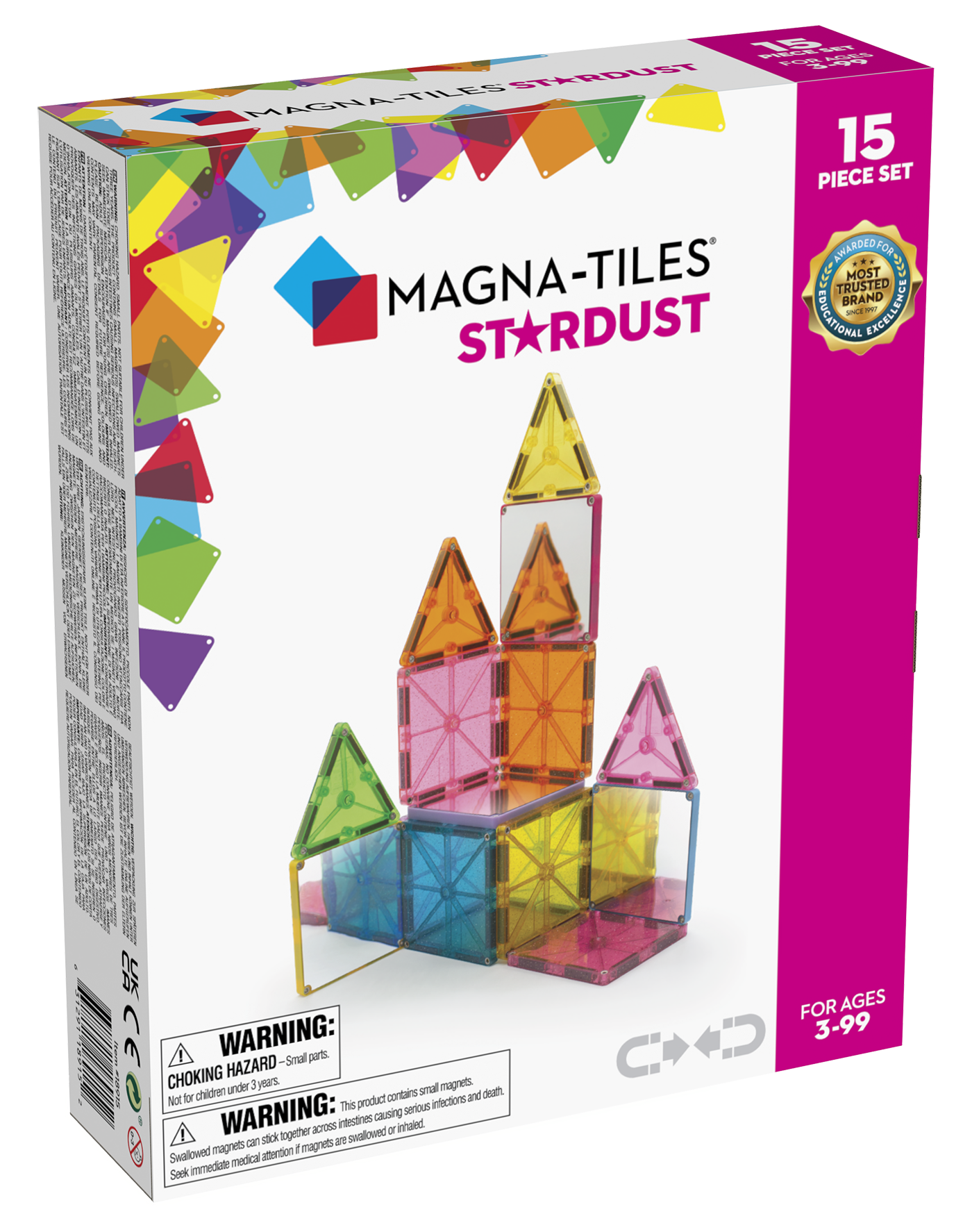MAGNA-TILES® | Stardust - 15 Piece Magnetic Construction Set