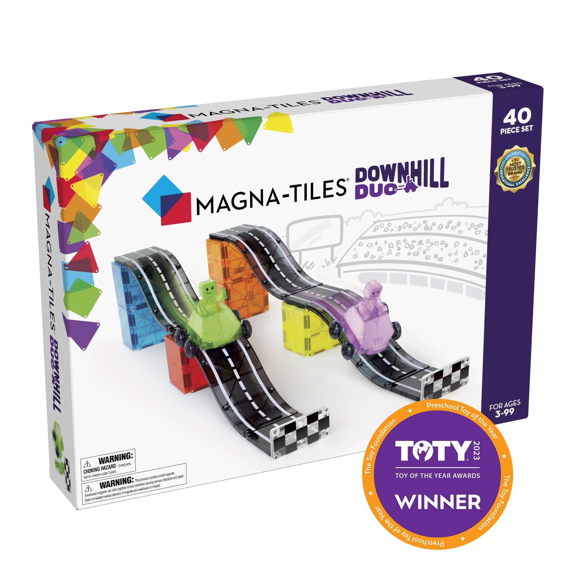 MAGNA-TILES® | Downhill Duo - 40 Piece Magnetic Construction Set