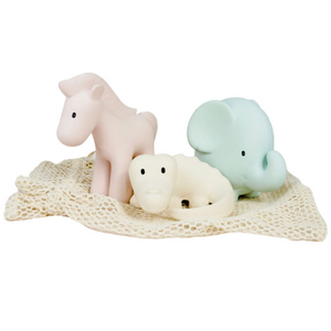 Tikiri | Marshmallow Animal Set - Natural Rubber Teething Toys