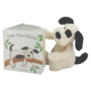 Jellycat | Puppy Makes Mischief Book & Medium Puppy Plush Set